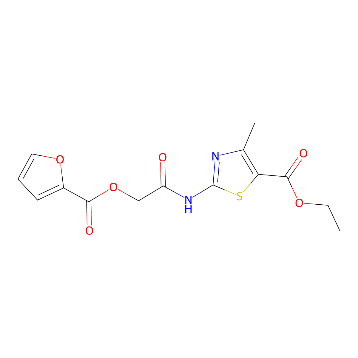 Ethyl 2-({[(furan-2-ylcarbonyl)oxy]acetyl}amino)-4-methyl-1,3-thiazole-5-carboxylate molecular structure, CAS 527757-85-3