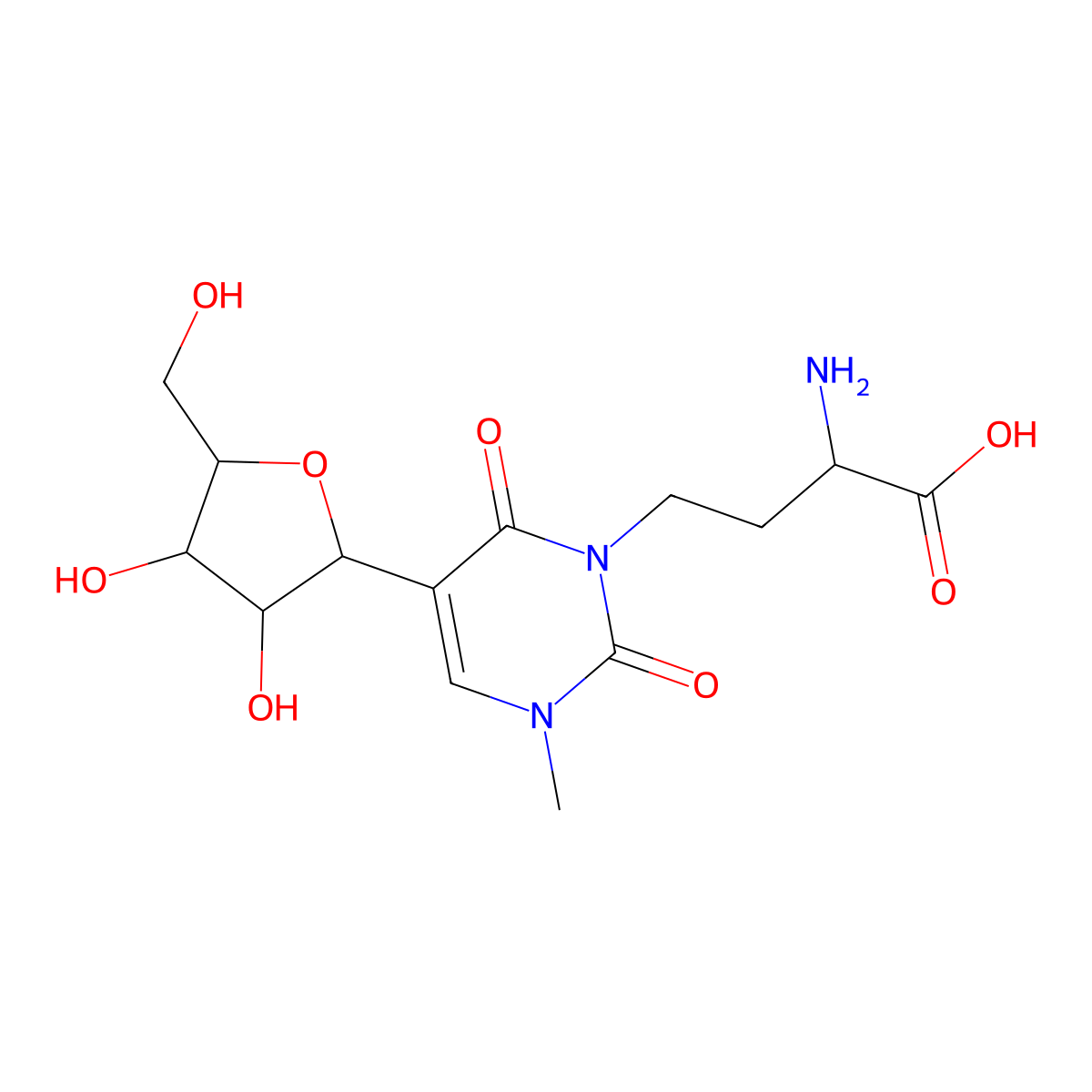 3-(3-Amino-3-carboxypropyl)-1-methylpseudouridine molecular structure, CAS 52777-29-4