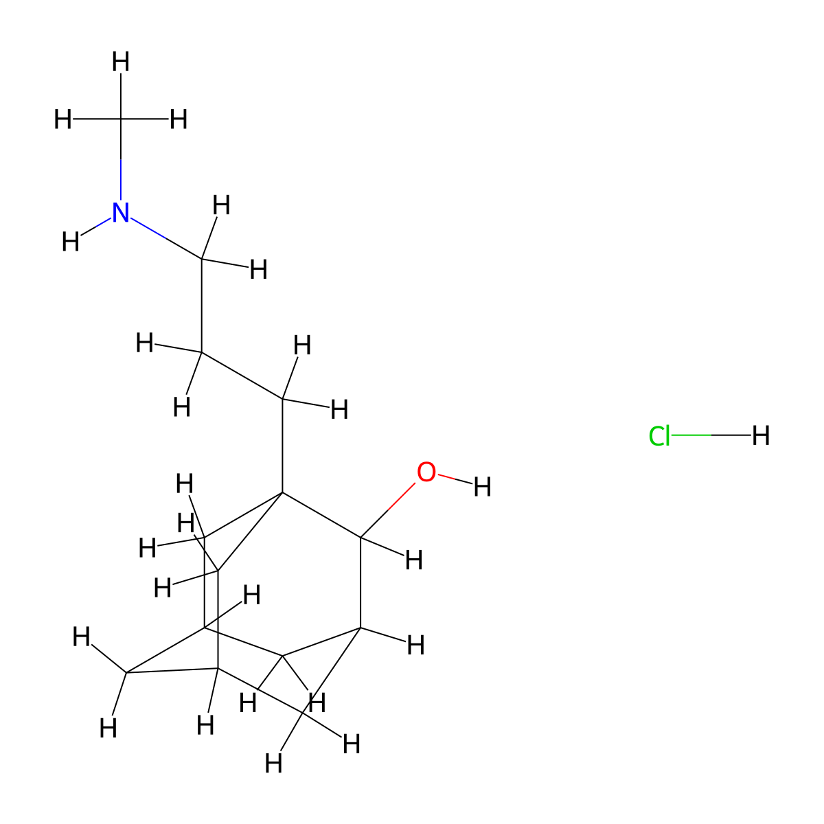 2-Adamantanol, 1-(3-methylaminopropyl)-, hydrochloride molecular structure, CAS 52777-39-6