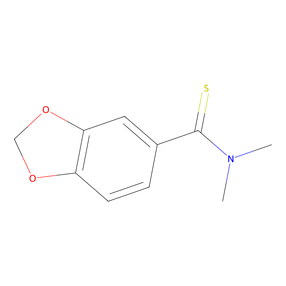 Benzamide, N,N-dimethyl-3,4-methylenedioxythio- molecular structure, CAS 52777-92-1