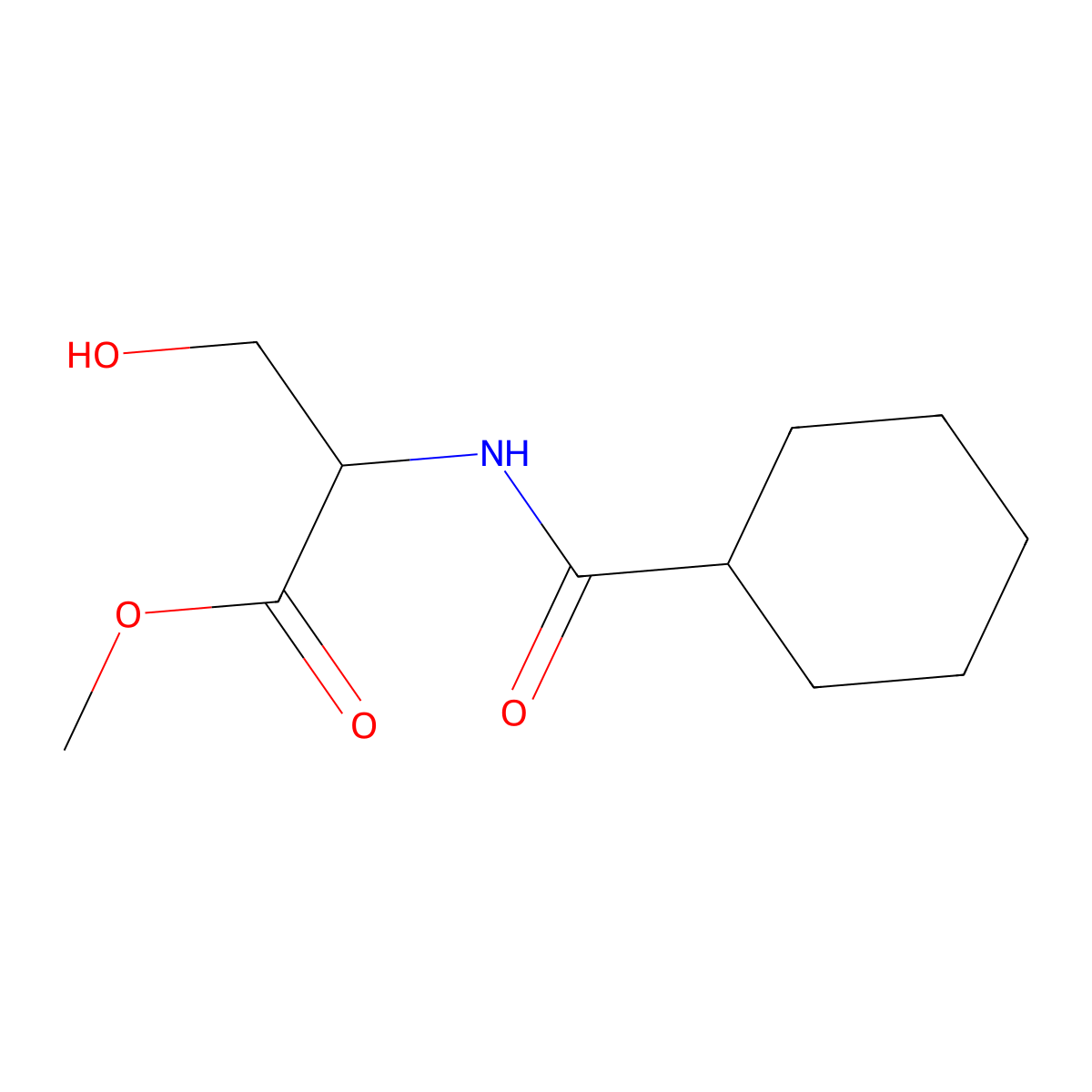 Methyl 2-(cyclohexylformamido)-3-hydroxypropanoate molecular structure, CAS 52778-82-2