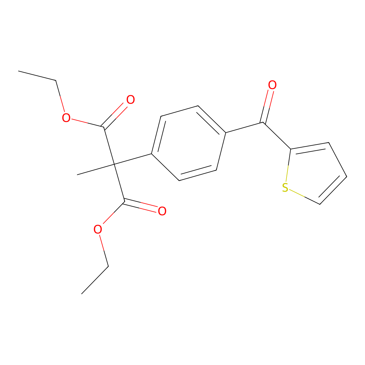 Diethyl methyl(4-(2-thienylcarbonyl)phenyl)malonate molecular structure, CAS 52779-57-4