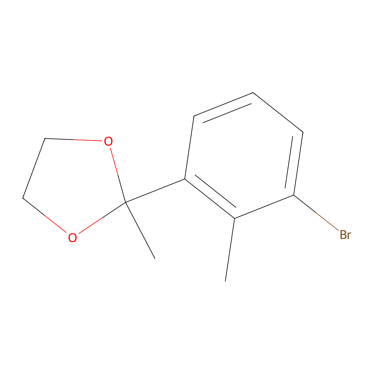 2-(3-Bromo-2-methylphenyl)-2-methyl-1,3-dioxolane molecular structure, CAS 52779-77-8