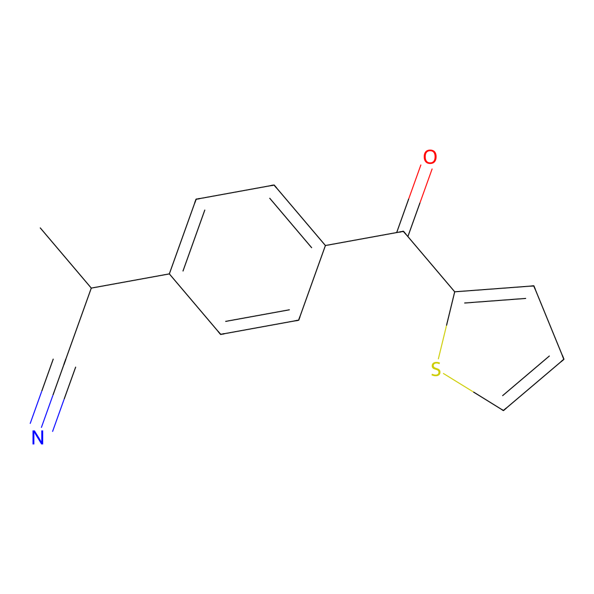2-(4-(Thien-2-ylcarbonyl)phenyl)propiononitrile molecular structure, CAS 52779-85-8