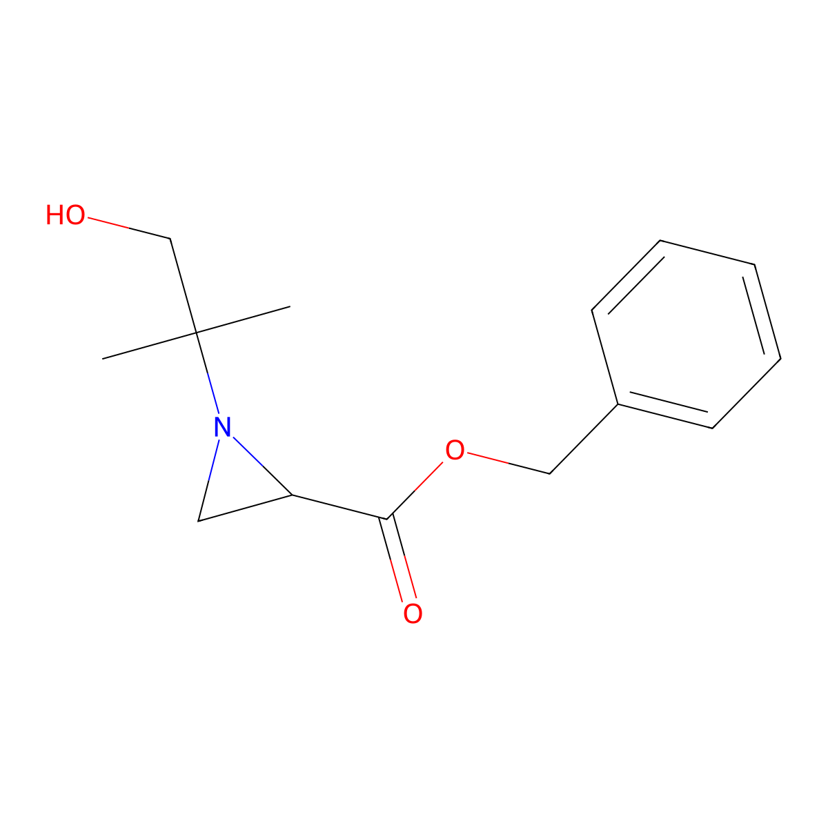 Benzyl 1-(1-hydroxy-2-methyl-propan-2-yl)aziridine-2-carboxylate molecular structure, CAS 5278-12-6
