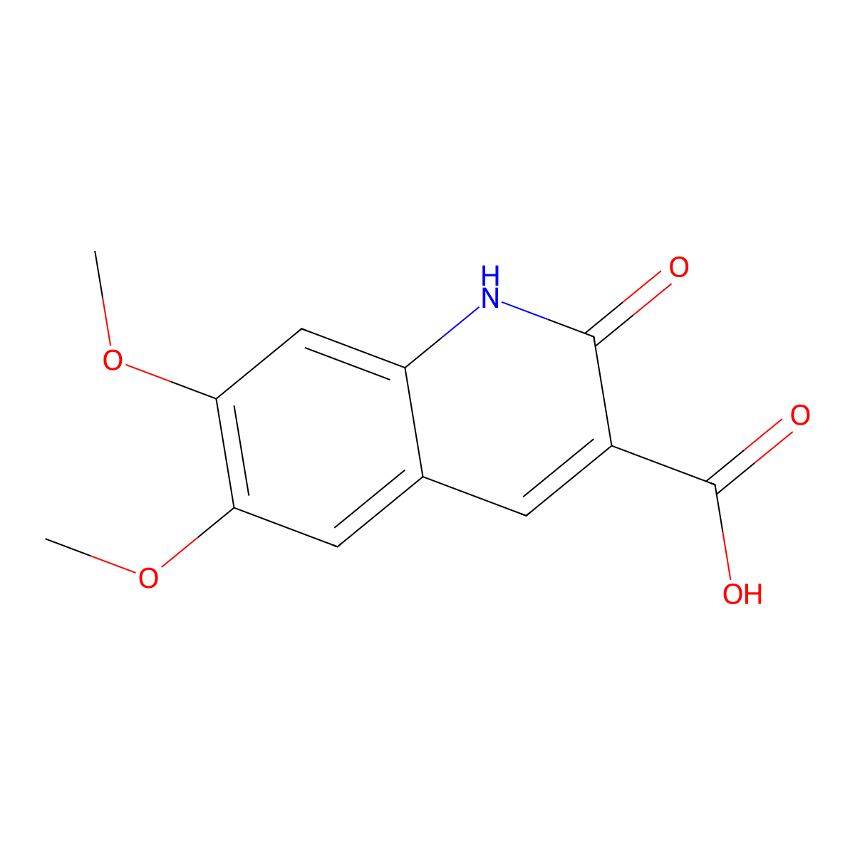 6,7-Dimethoxy-2-oxo-1,2-dihydroquinoline-3-carboxylic acid molecular structure, CAS 5278-37-5