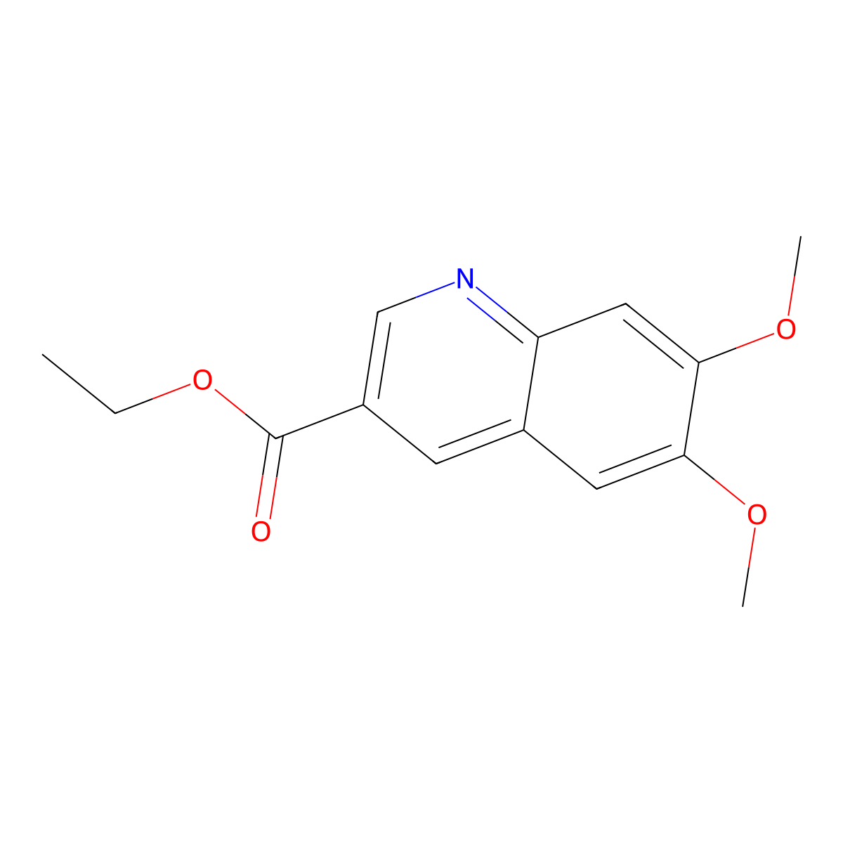 3-Quinolinecarboxylic acid, 6,7-dimethoxy-, ethyl ester molecular structure, CAS 5278-39-7