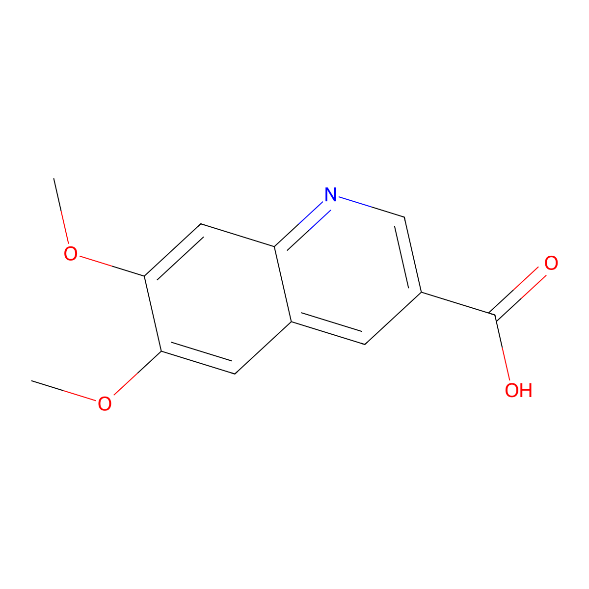 6,7-Dimethoxyquinoline-3-carboxylic acid molecular structure, CAS 5278-40-0