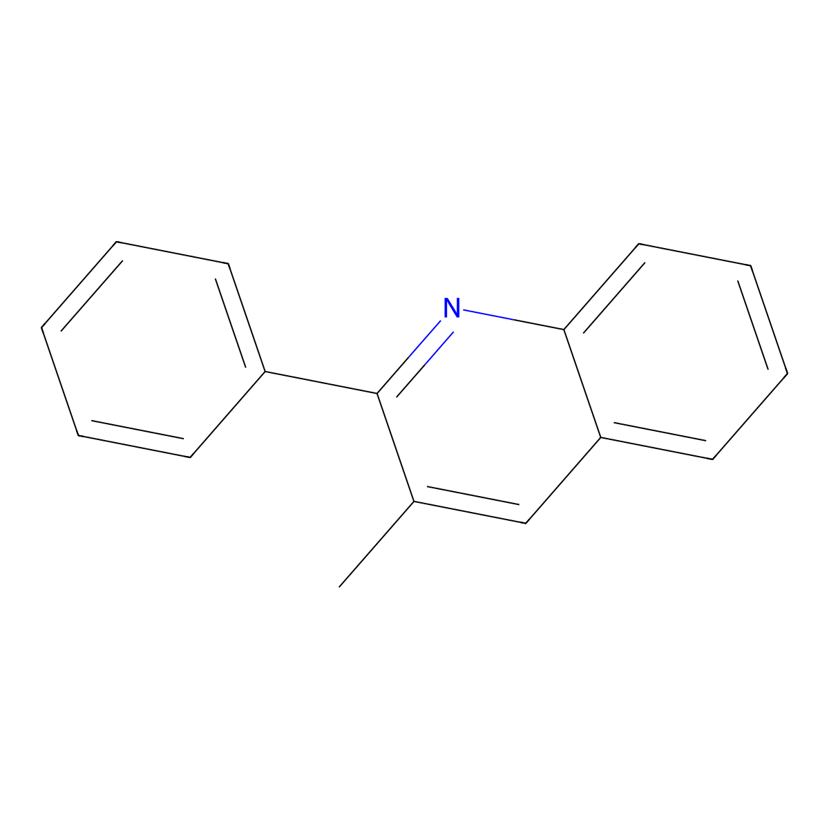 3-Methyl-2-phenylquinoline molecular structure, CAS 5278-43-3