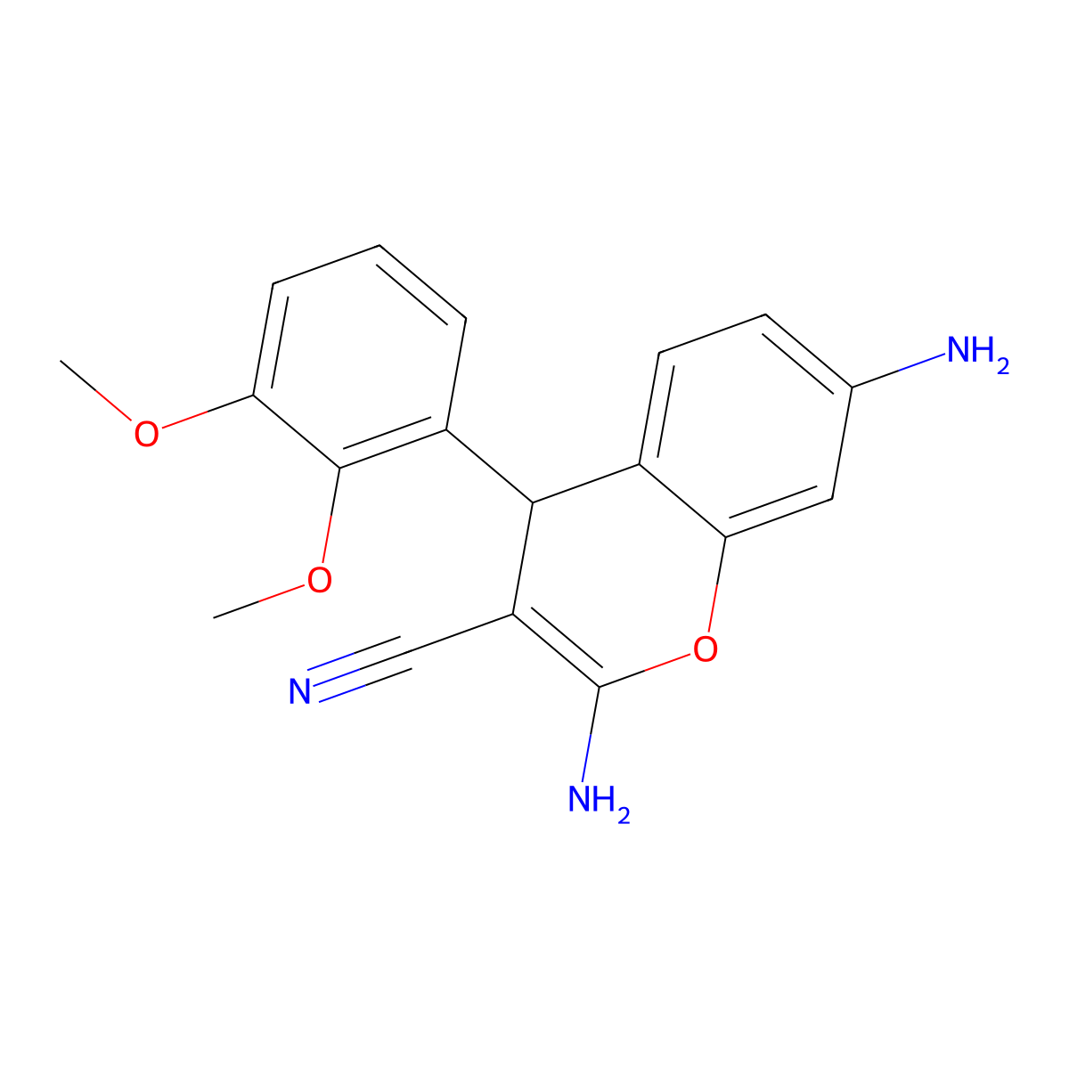 2,7-diamino-4-(2,3-dimethoxyphenyl)-4H-chromene-3-carbonitrile molecular structure, CAS 5278-75-1