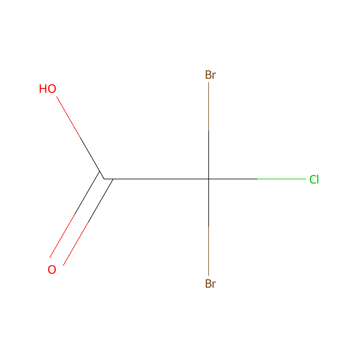 Dibromochloroacetic acid molecular structure, CAS 5278-95-5