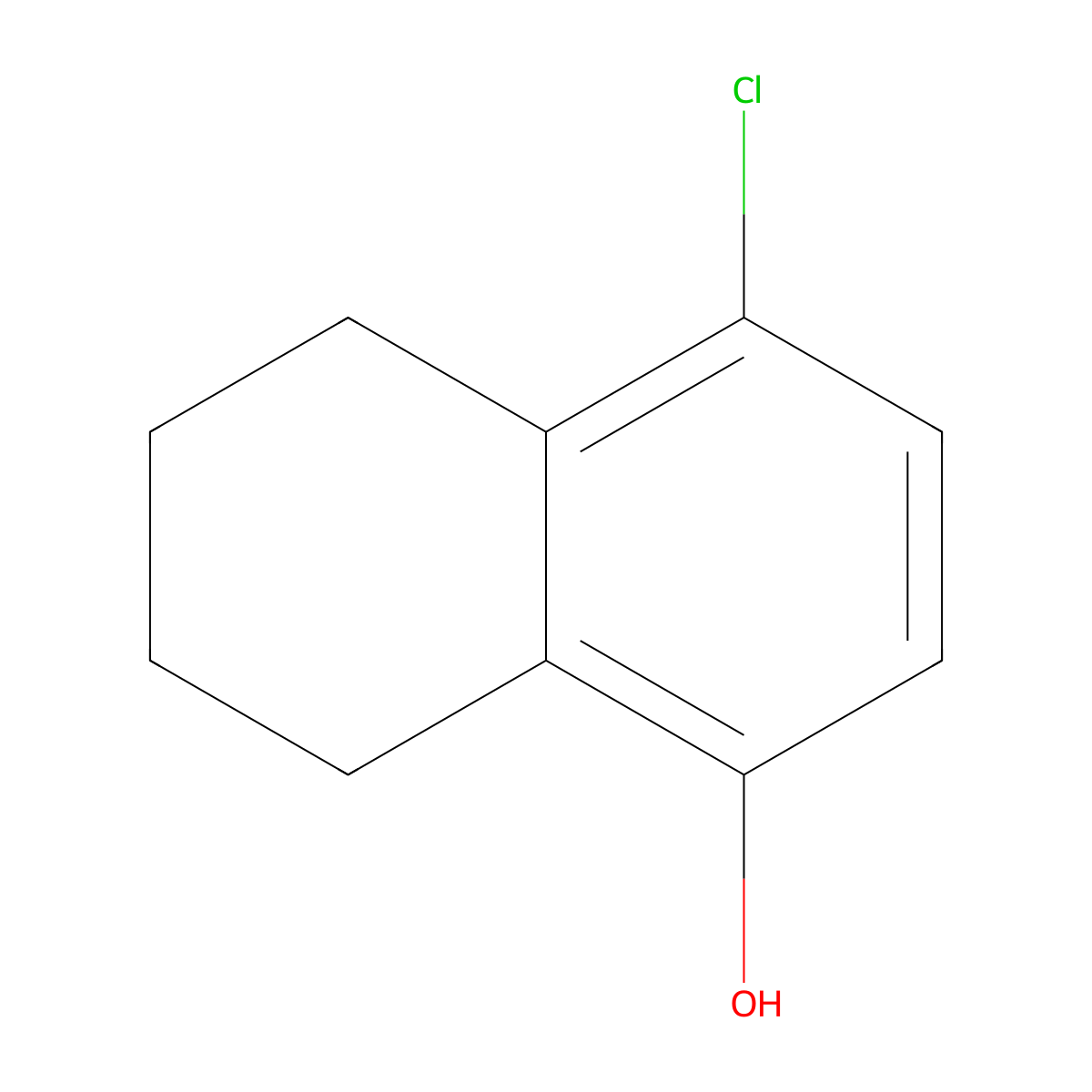 4-Chloro-5,6,7,8-tetrahydronaphthalen-1-ol molecular structure, CAS 52780-69-5
