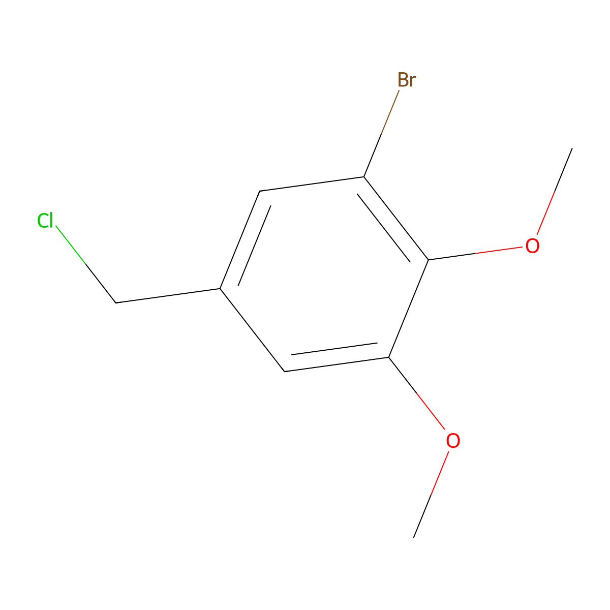 1-Bromo-5-(chloromethyl)-2,3-dimethoxybenzene molecular structure, CAS 52783-75-2
