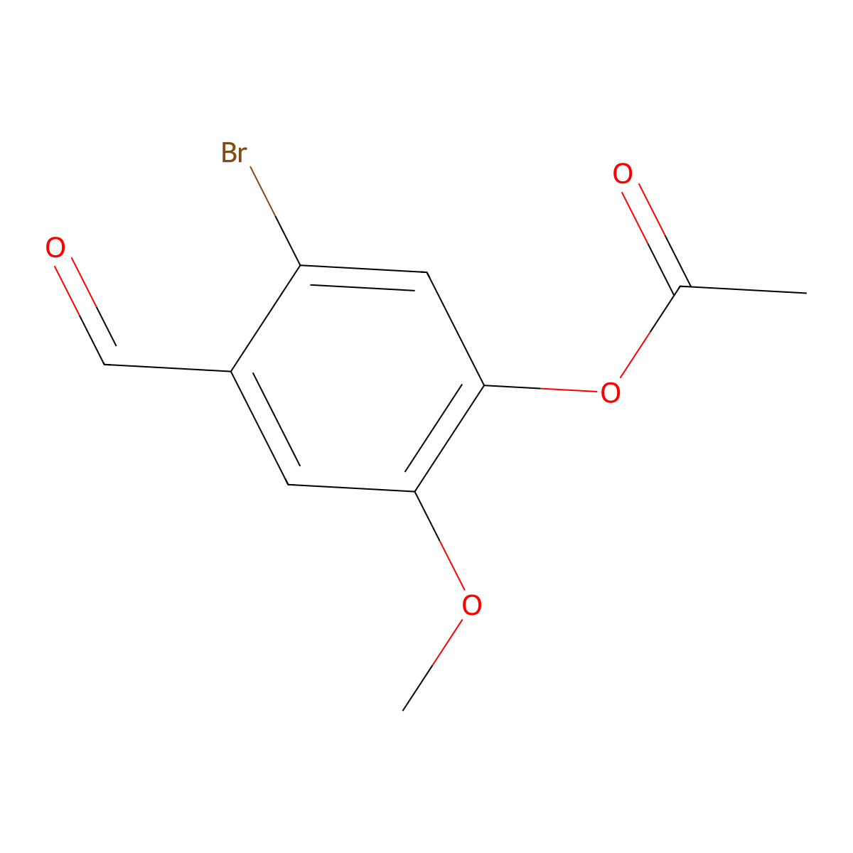 5-Bromo-4-formyl-2-methoxyphenyl acetate molecular structure, CAS 52783-83-2