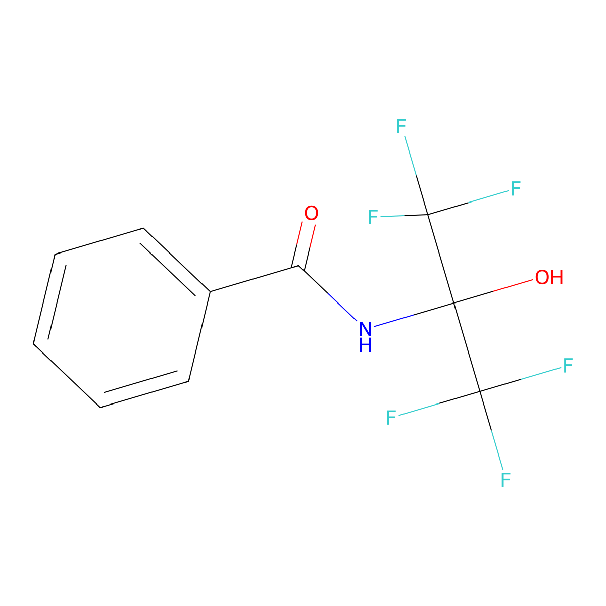 N-(1,1,1,3,3,3-hexafluoro-2-hydroxypropan-2-yl)benzamide molecular structure, CAS 52786-37-5