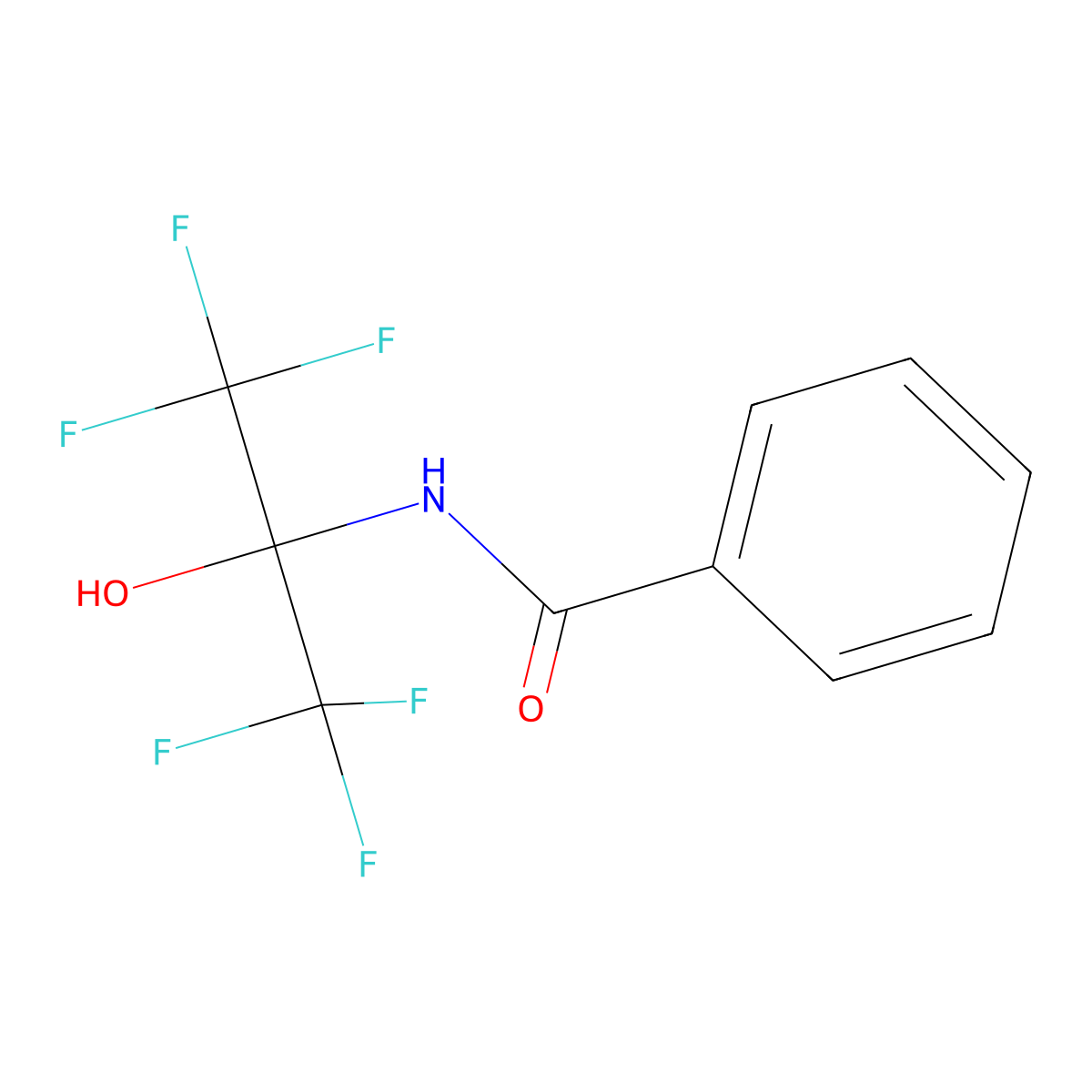 N-(1,1,1,3,3,3-hexafluoro-2-hydroxypropan-2-yl)benzamide molecular structure, CAS 52786-37-5