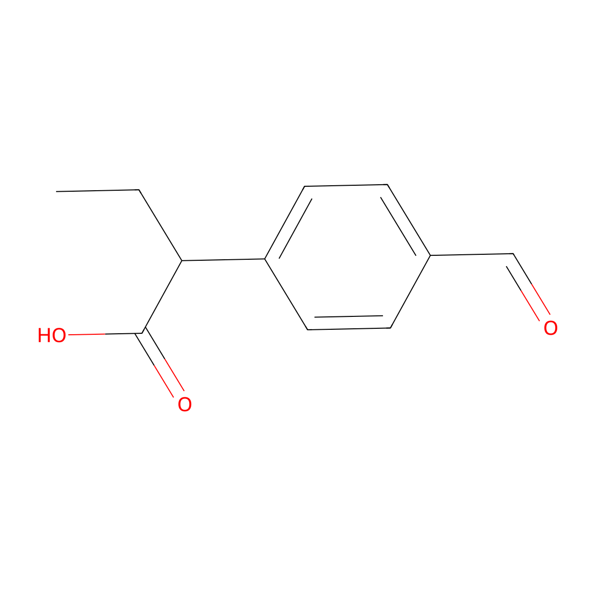 2-(4-Formylphenyl)butanoic acid molecular structure, CAS 52787-35-6