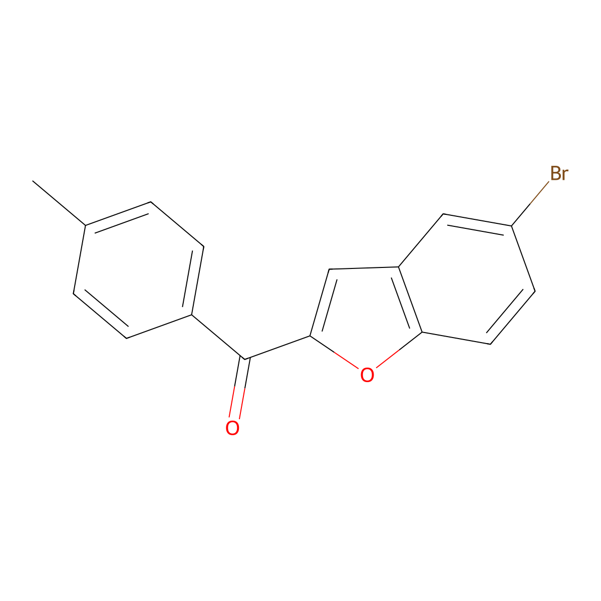 (5-Bromo-1-benzofuran-2-yl)(4-methylphenyl)methanone molecular structure, CAS 52789-91-0