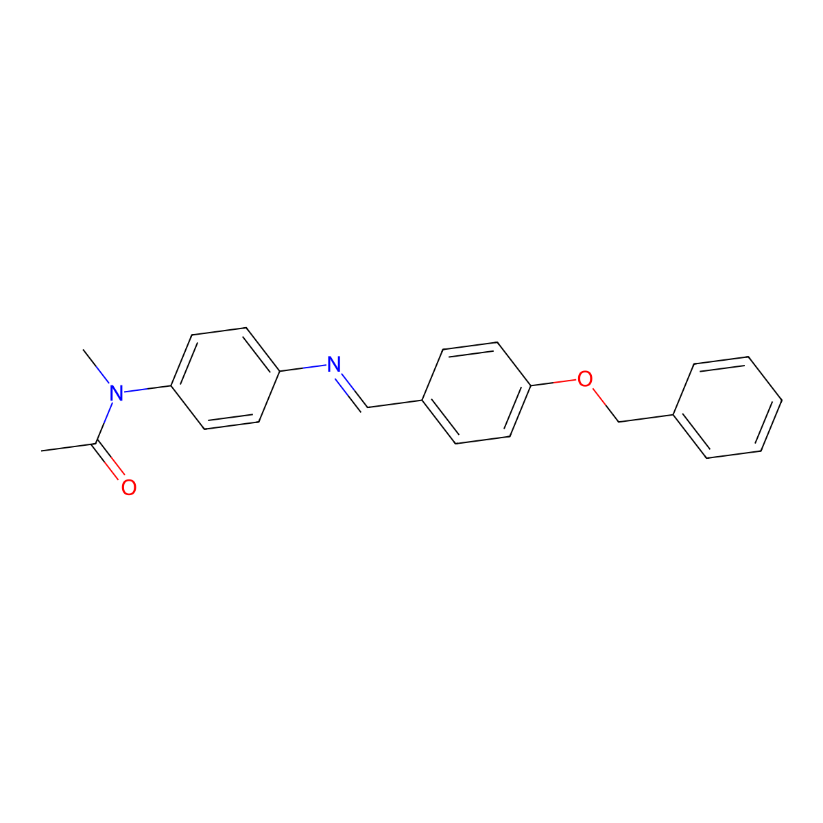 N-methyl-N-[4-[(4-phenylmethoxyphenyl)methylideneamino]phenyl]acetamide molecular structure, CAS 5279-16-3