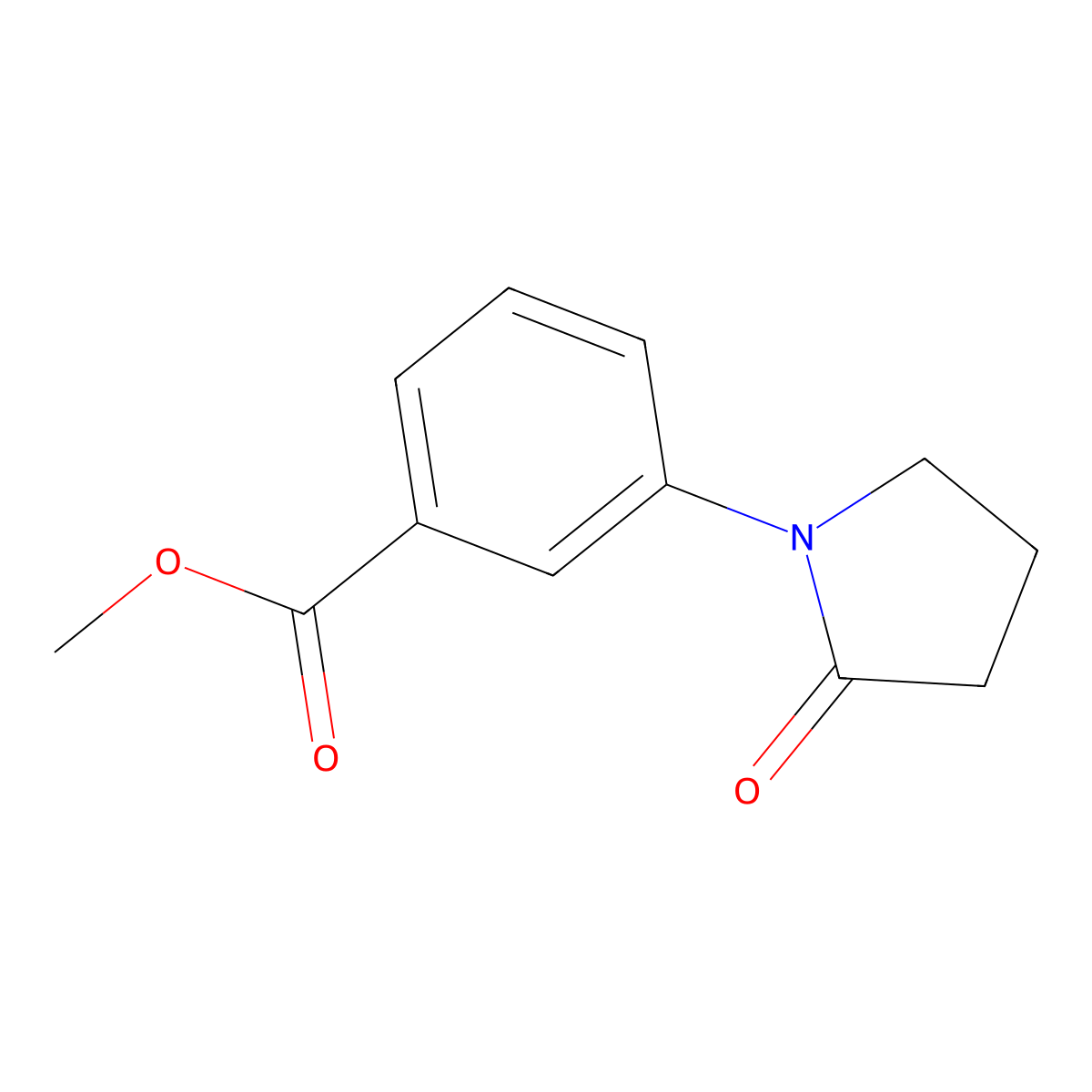 Methyl 3-(2-oxopyrrolidin-1-yl)benzoate molecular structure, CAS 5279-41-4