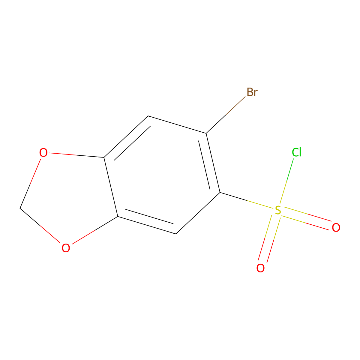 6-Bromo-1,3-dioxaindane-5-sulfonyl chloride molecular structure, CAS 5279-48-1