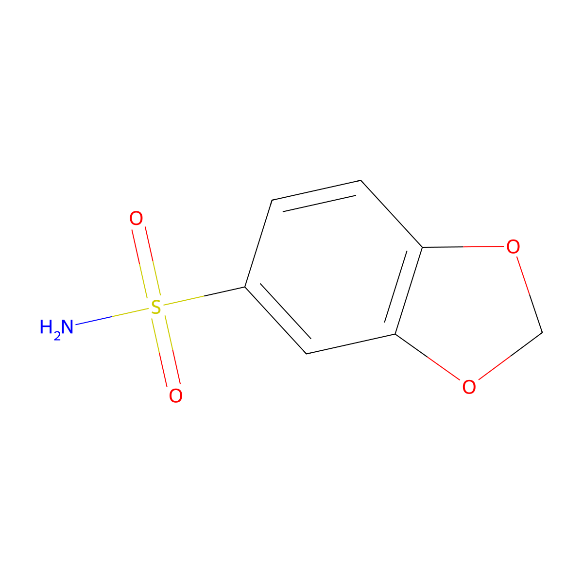 3,4-Methylenedioxyphenylsulfonamide molecular structure, CAS 5279-49-2