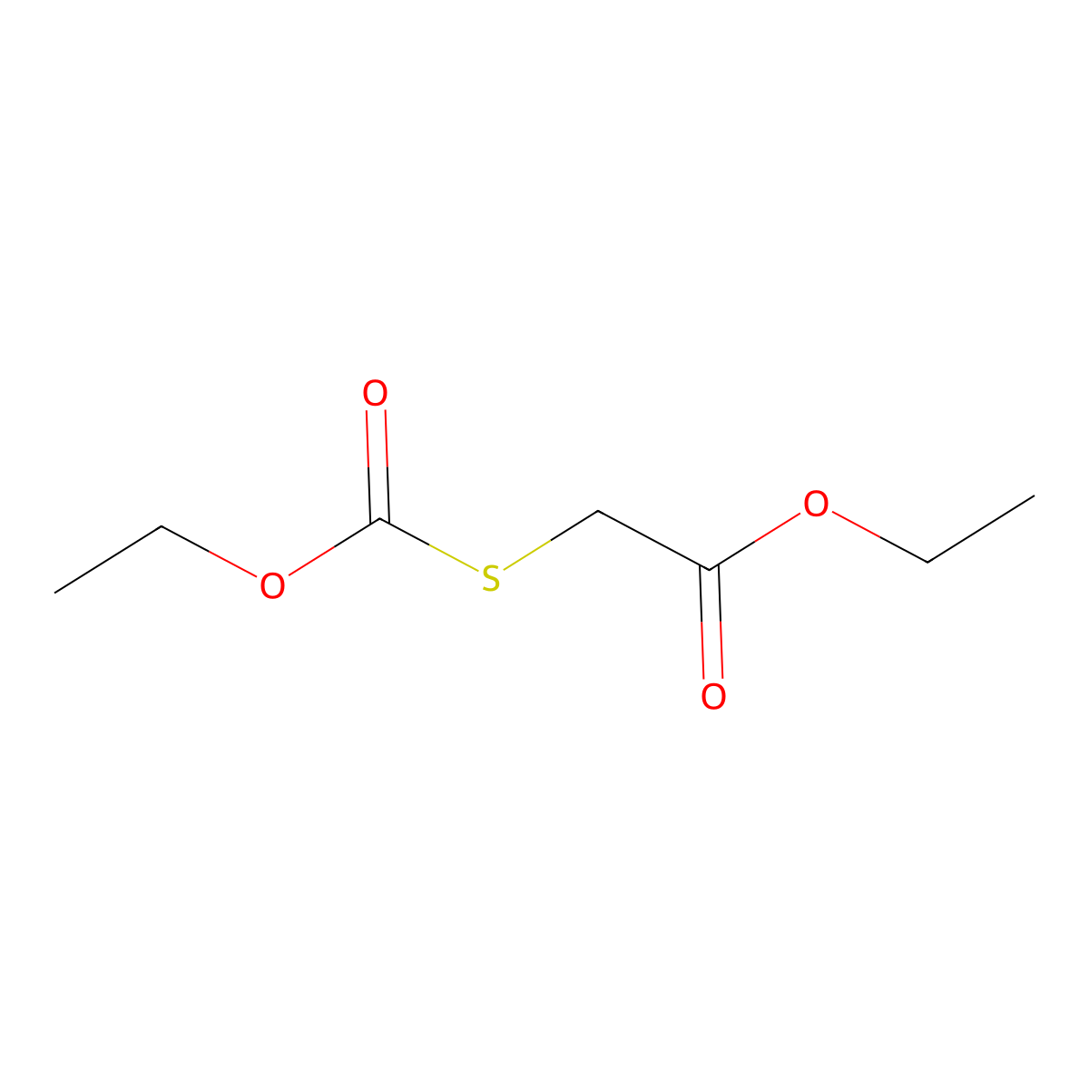 Ethyl 2-[(ethoxycarbonyl)thio]acetate molecular structure, CAS 52790-15-5