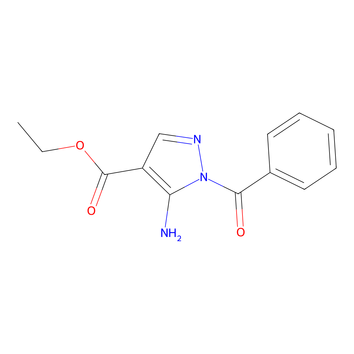 Ethyl 5-amino-1-benzoylpyrazole-4-carboxylate molecular structure, CAS 52793-44-9