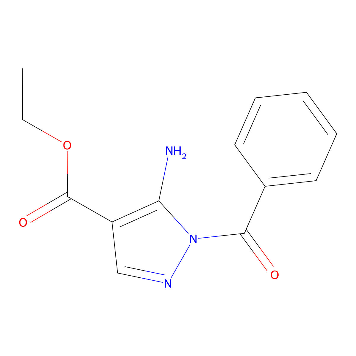 Ethyl 5-amino-1-benzoylpyrazole-4-carboxylate molecular structure, CAS 52793-44-9