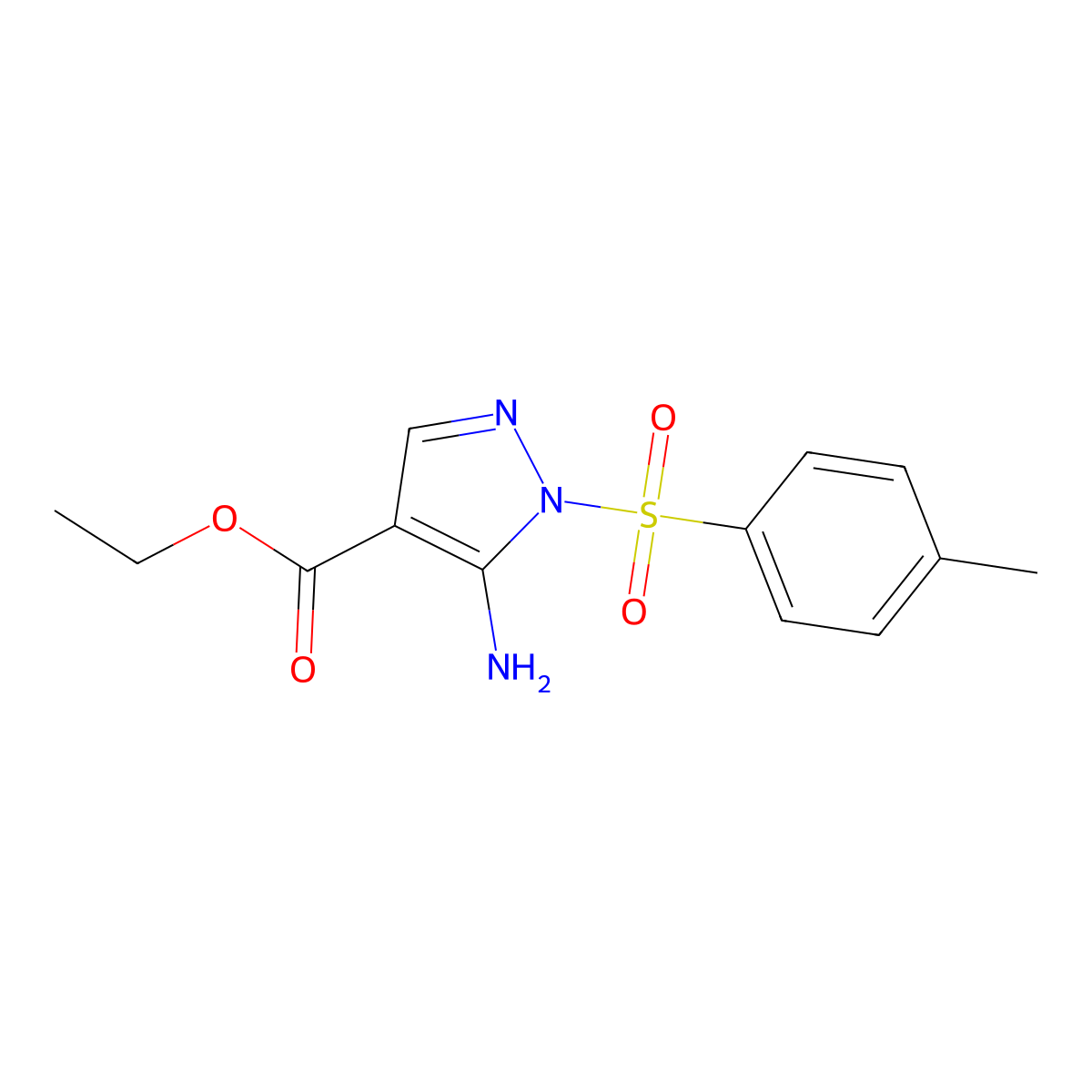 ethyl 5-amino-1-[(4-methylphenyl)sulfonyl]-1H-pyrazole-4-carboxylate molecular structure, CAS 52793-45-0