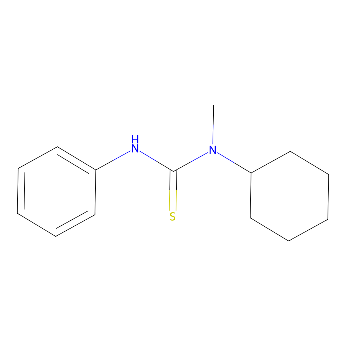1-Cyclohexyl-1-methyl-3-phenyl-2-thiourea molecular structure, CAS 52793-69-8