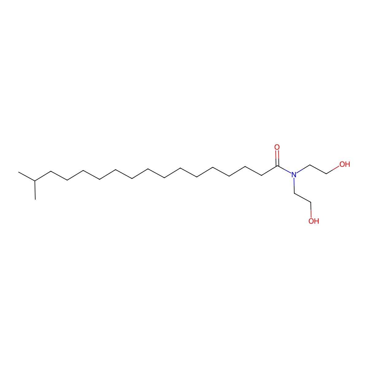 Isostearic diethanolamide molecular structure, CAS 52794-79-3