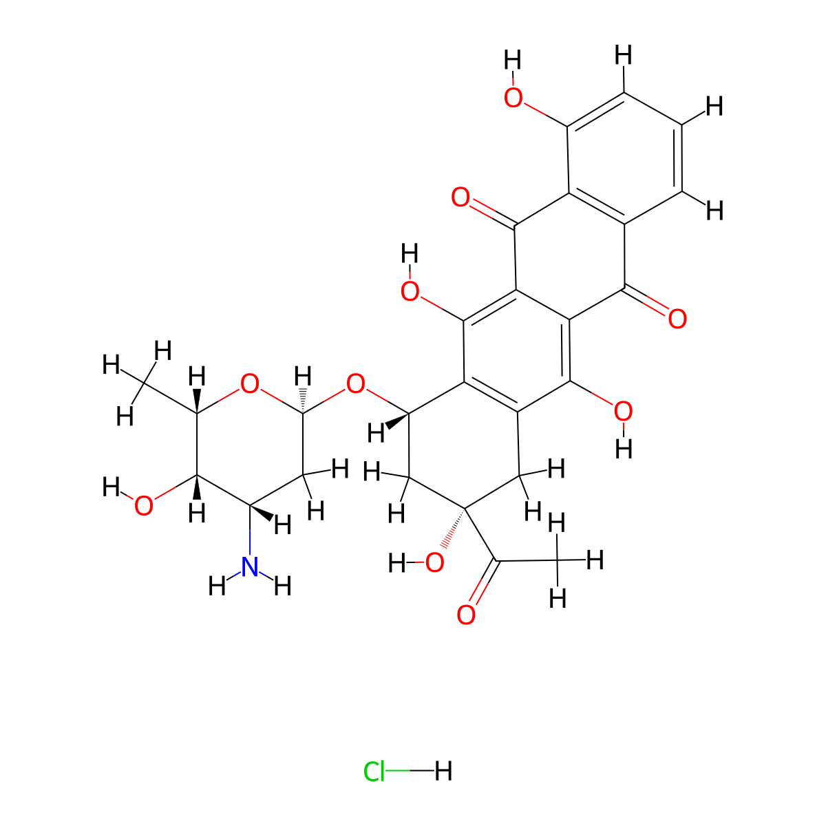 Carubicin Hydrochloride molecular structure, CAS 52794-97-5