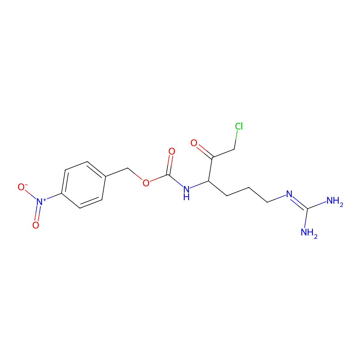 alpha(N)-(4-nitrobenzyloxycarbonylarginine chloromethyl ketone) molecular structure, CAS 52795-16-1