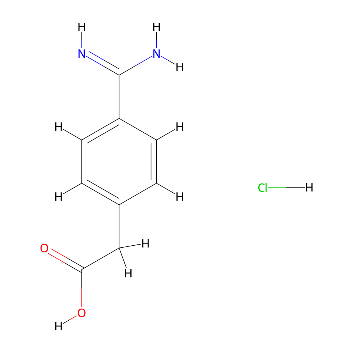 2-(4-Carbamimidoylphenyl)acetic acid hydrochloride molecular structure, CAS 52798-09-1