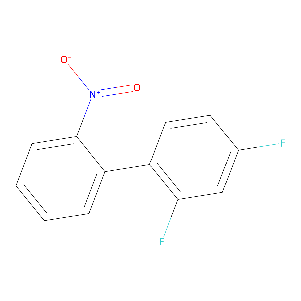 2,4-Difluoro-2'-nitro-1,1'-biphenyl molecular structure, CAS 52798-24-0