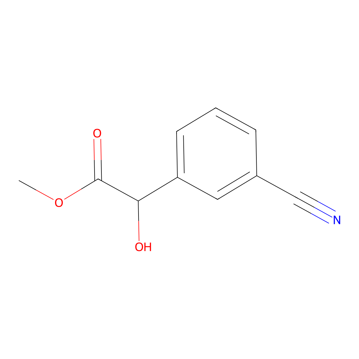 Methyl 2-(3-cyanophenyl)-2-hydroxyacetate molecular structure, CAS 52798-35-3