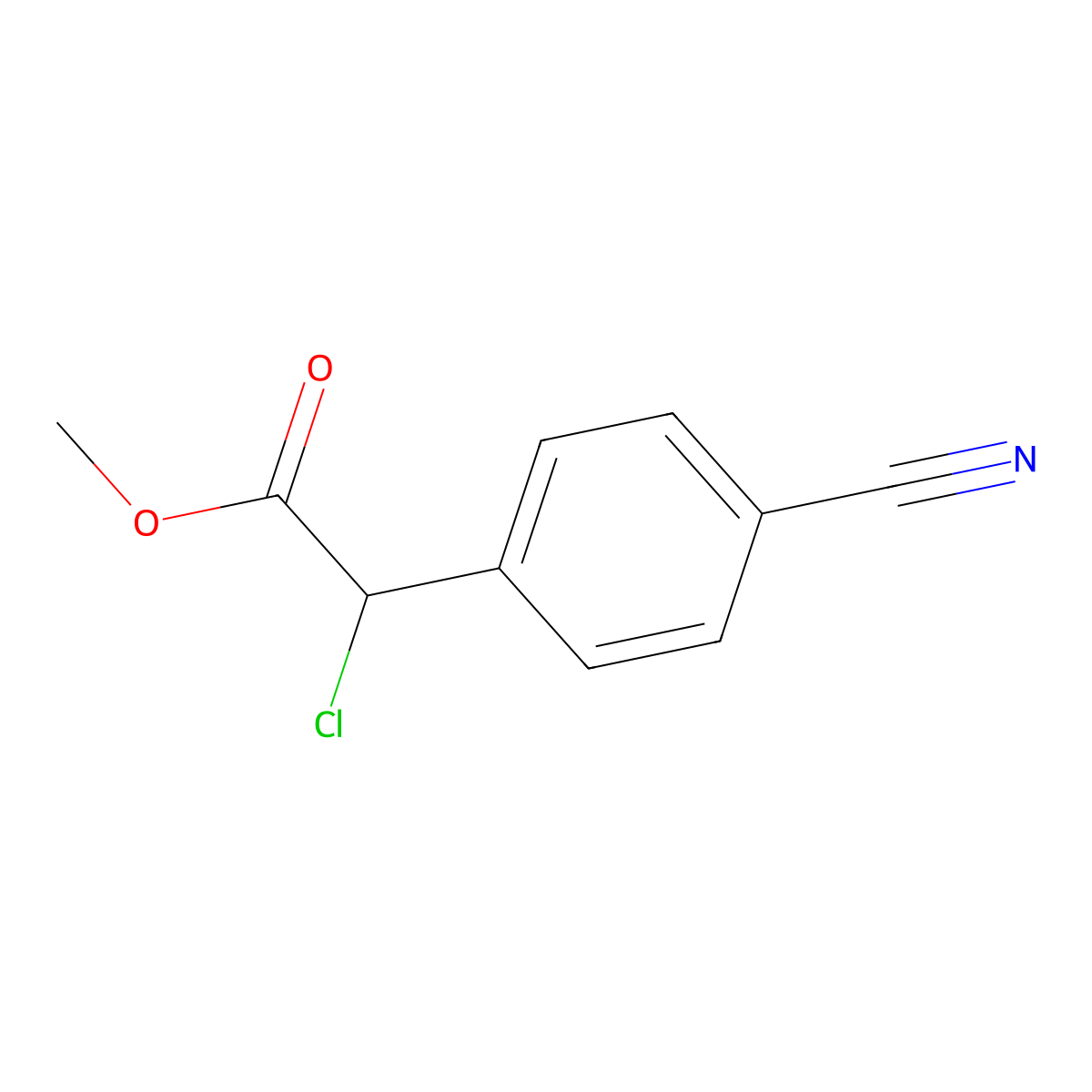 Methyl 2-chloro-2-(4-cyanophenyl)acetate molecular structure, CAS 52798-42-2