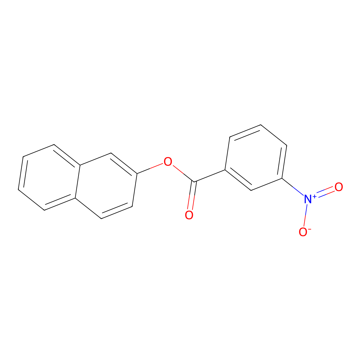 2-Naphthyl 3-nitrobenzoate molecular structure, CAS 52798-55-7
