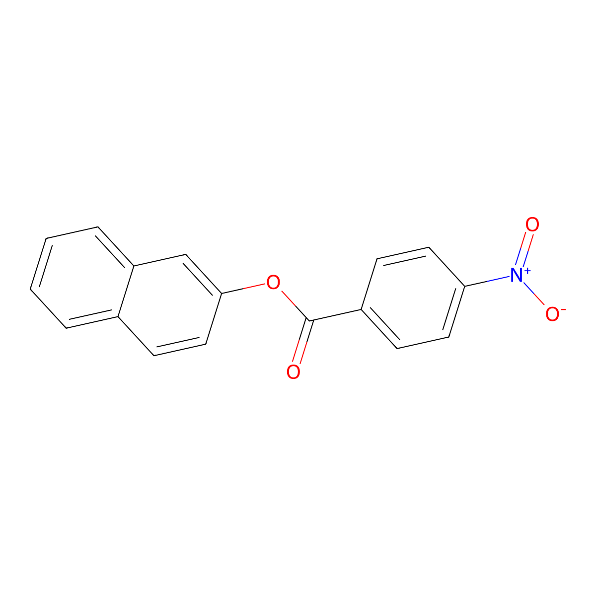 2-Naphthyl 4-nitrobenzoate molecular structure, CAS 52798-57-9
