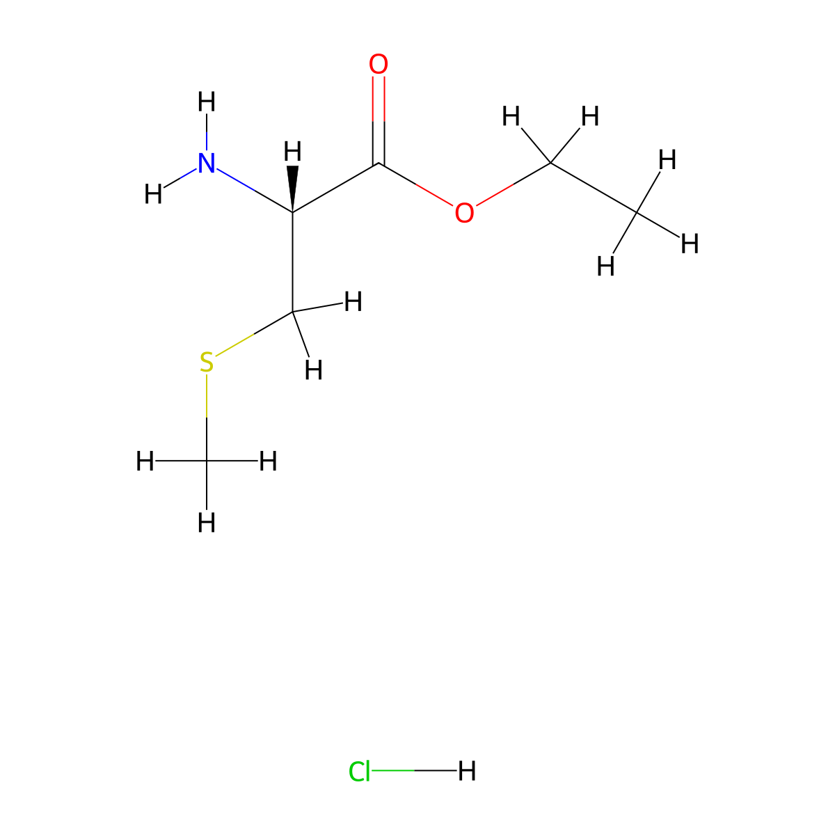 ethyl (2R)-2-amino-3-(methylsulfanyl)propanoate hydrochloride molecular structure, CAS 52799-91-4