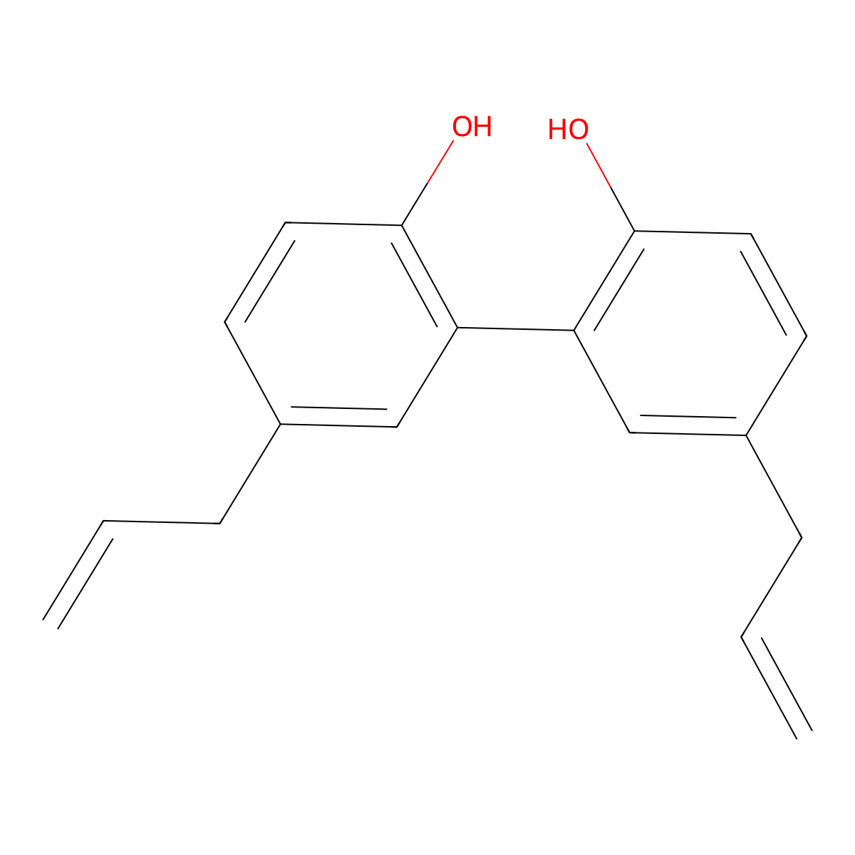 Magnolol molecular structure, CAS 528-43-8