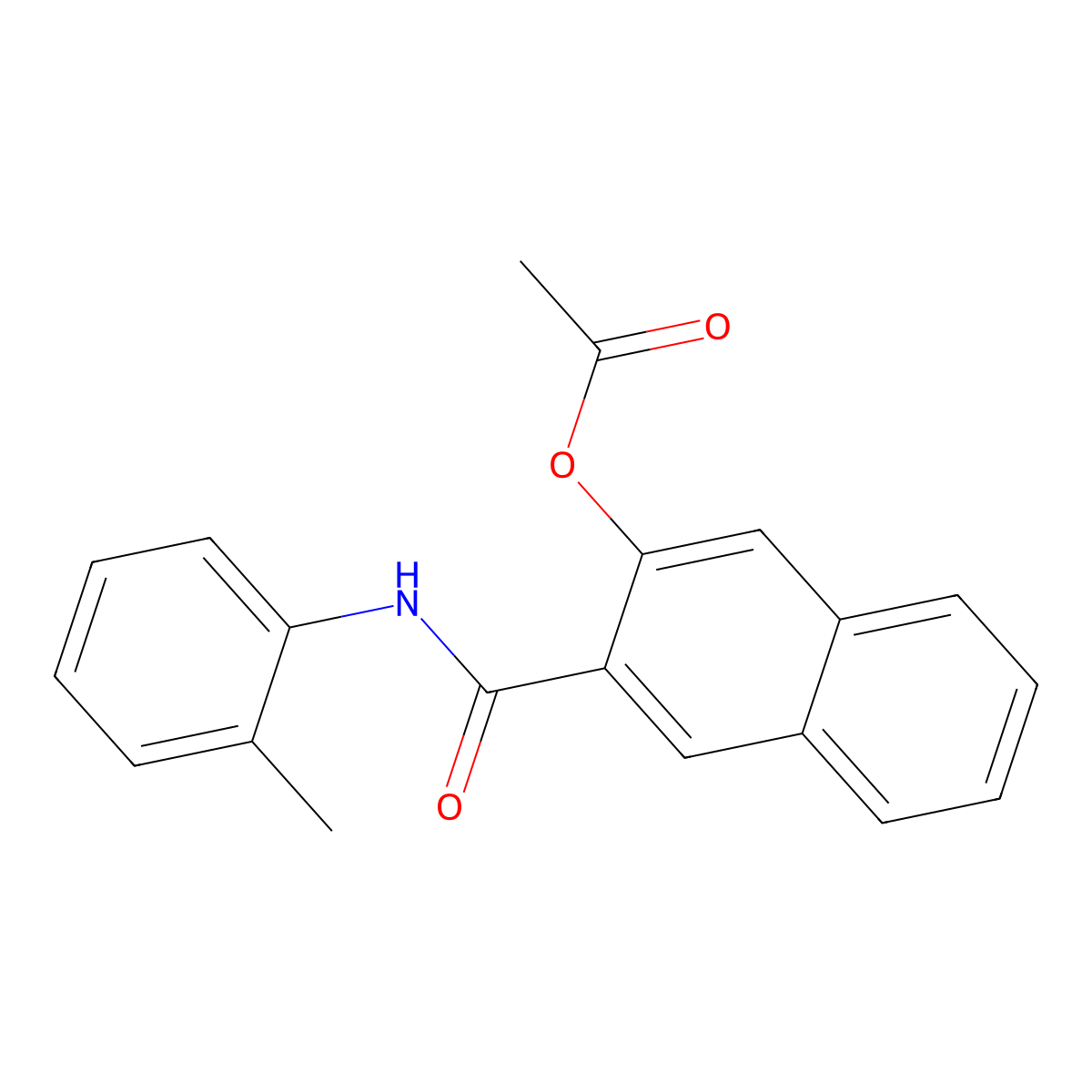 2-(N-(o-Methylphenyl)carbamoyl)-3-naphthyl acetate molecular structure, CAS 528-66-5