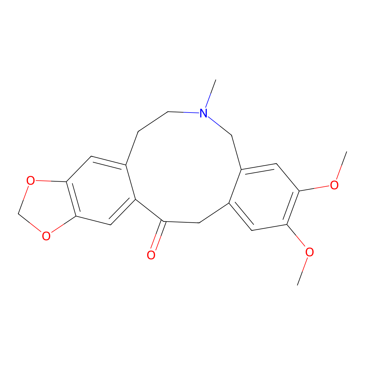 5,7,8,15-Tetrahydro-2,3-dimethoxy-6-methylbenzo[e][1,3]dioxolo[4,5-k][3]benzazecin-14(6H)-one molecular structure, CAS 528-67-6