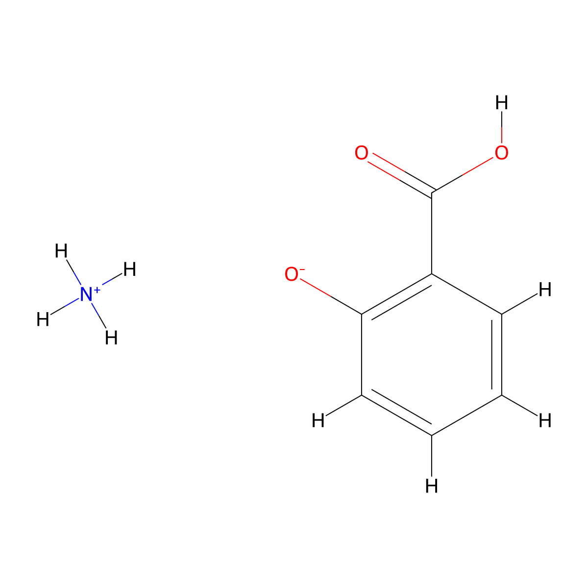 Ammonium Salicylate molecular structure, CAS 528-94-9