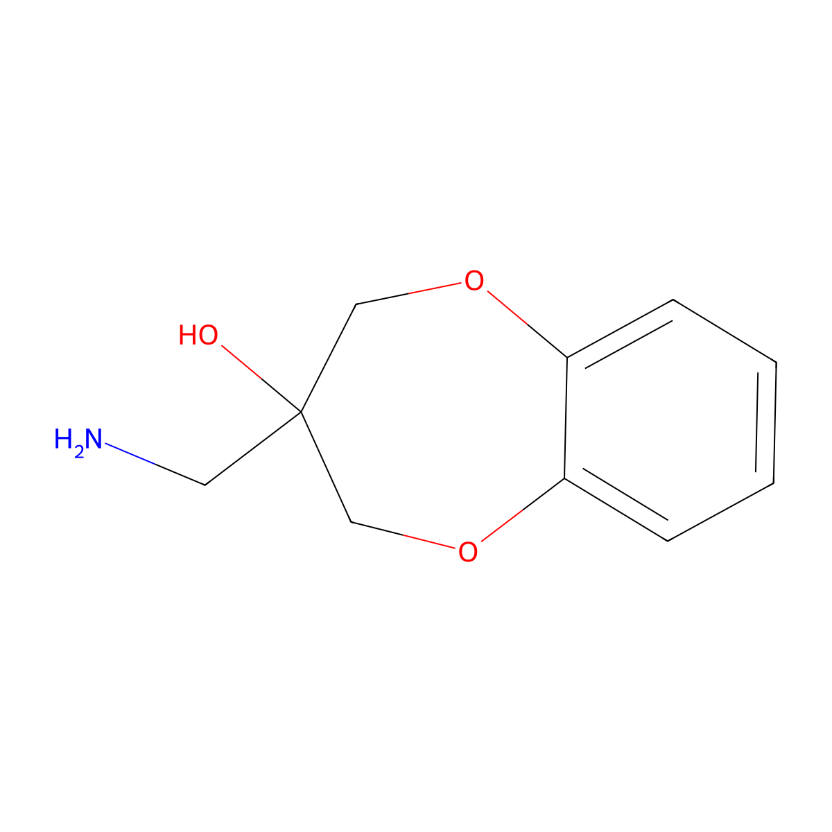 3-(aminomethyl)-3,4-dihydro-2H-1,5-benzodioxepin-3-ol molecular structure, CAS 52800-55-2