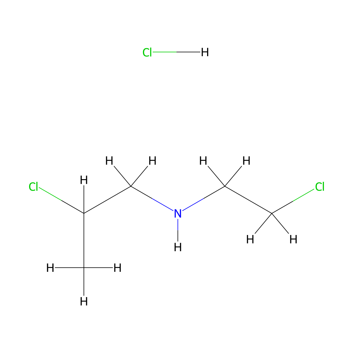 1-Propylamine, 2-chloro-N-(2-chloroethyl)-, hydrochloride molecular structure, CAS 52801-93-1