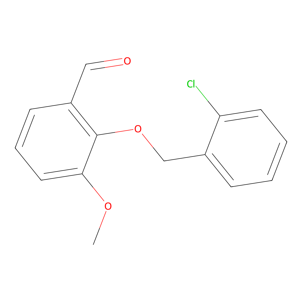 2-[(2-Chlorophenyl)methoxy]-3-methoxybenzaldehyde molecular structure, CAS 52803-63-1