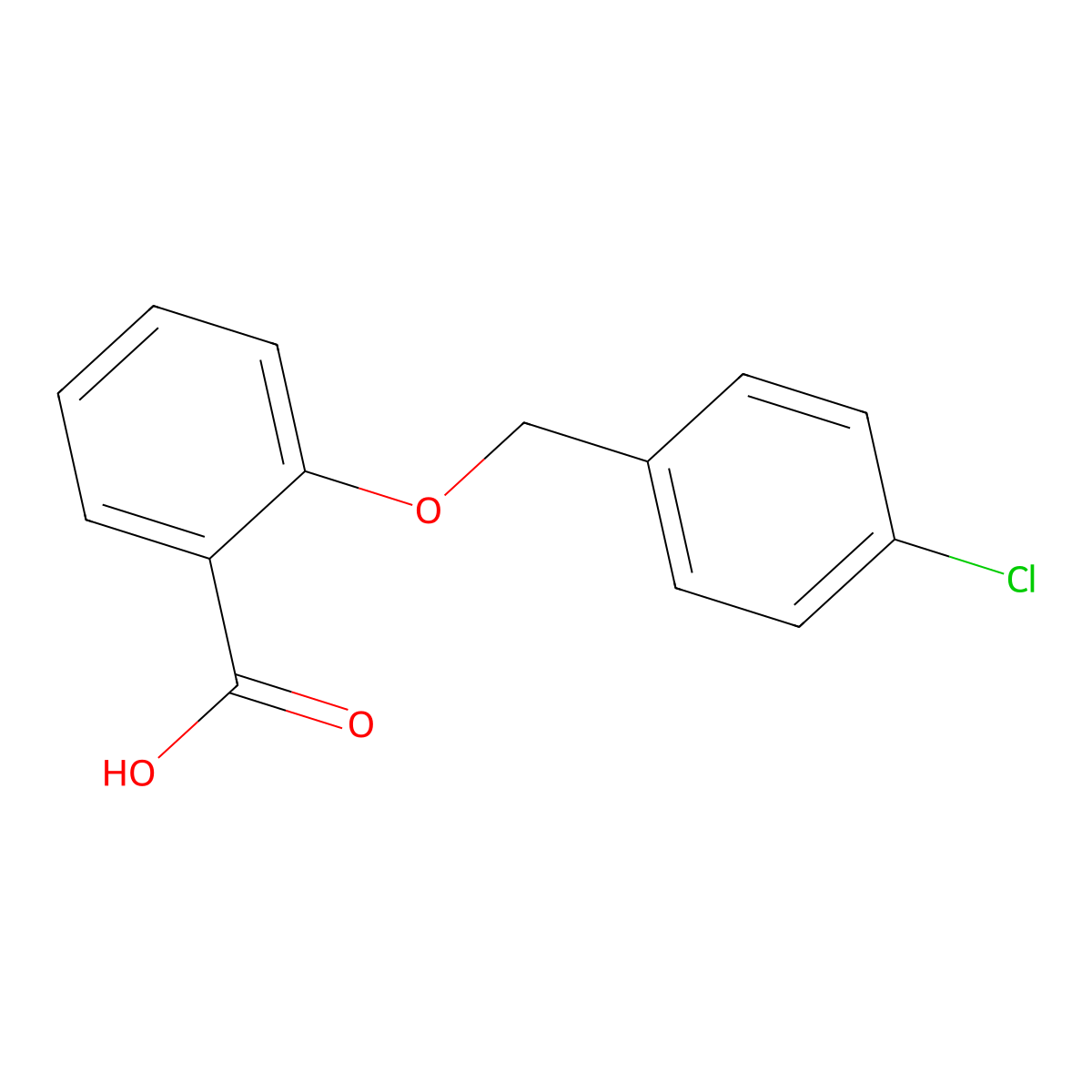 2-((4-Chlorobenzyl)oxy)benzoic acid molecular structure, CAS 52803-69-7