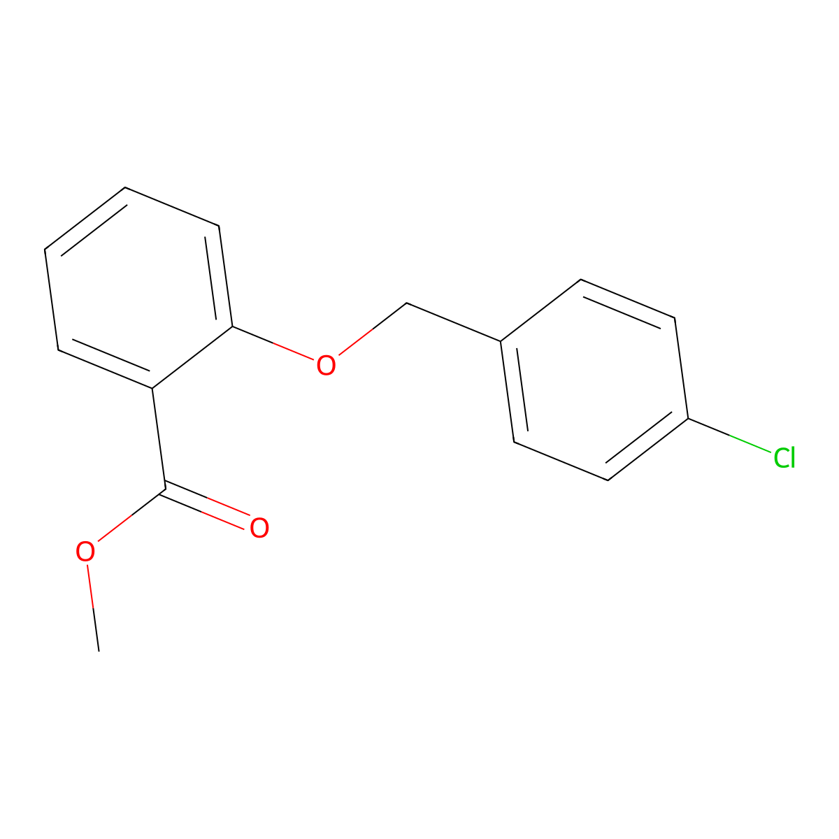 Methyl 2-[(4-chlorophenyl)methoxy]benzoate molecular structure, CAS 52803-82-4